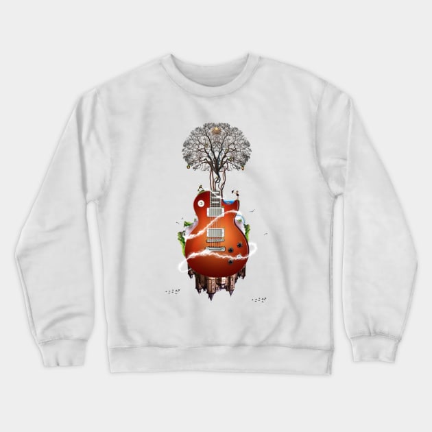 guitar and tree of life Crewneck Sweatshirt by I-Heart-All